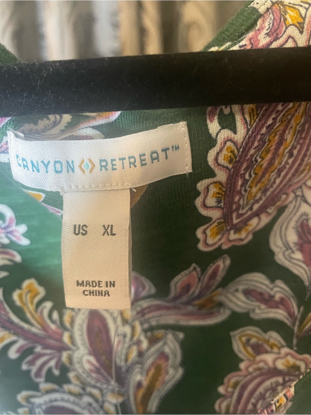 Green Paisley Maxi Dress with Lilac Accents - Picture 2 of 14